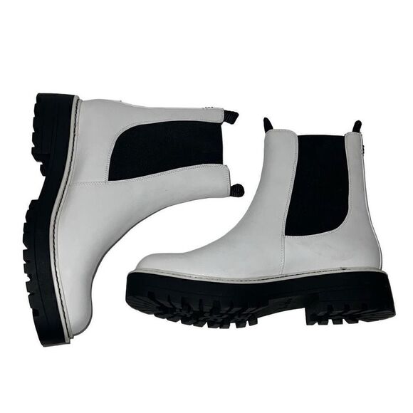 Sam Edelman Laguna Waterproof Lug Sole Chelsea Boot White Pull-On sz 9 $170 MSRP - Picture 3 of 9